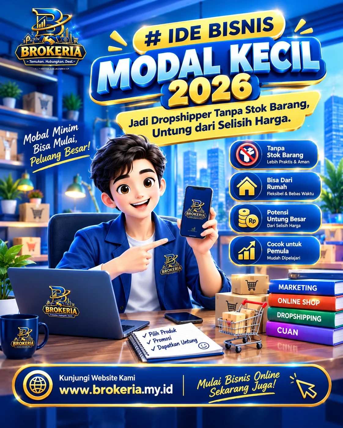 Ide Bisnis Modal Kecil 2026: Jadi Dropshipper Tanpa Stok Barang, Untung dari Selisih Harga